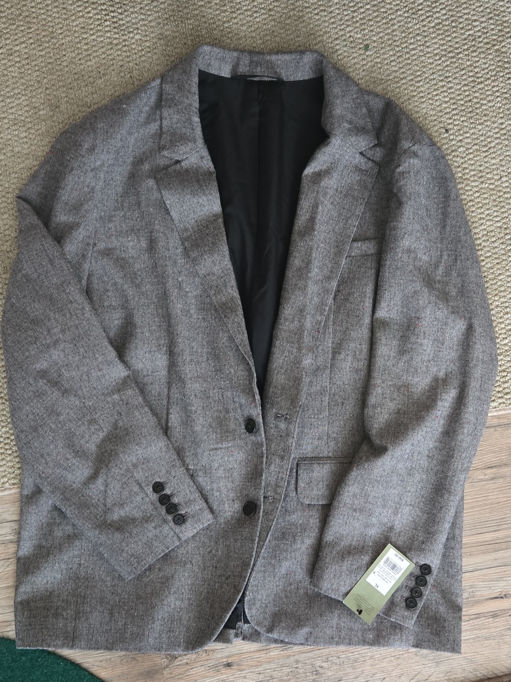 Classic Men's Gray Tweed Blazer - Single-Breasted